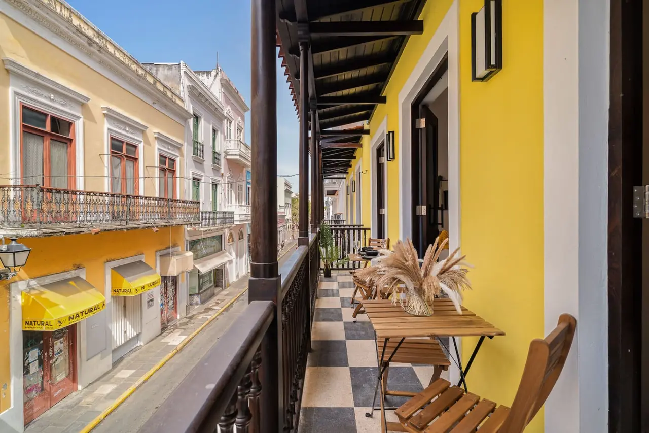 Balcony overlooking a city street — Soho House The Grand Patio, Old San Juan